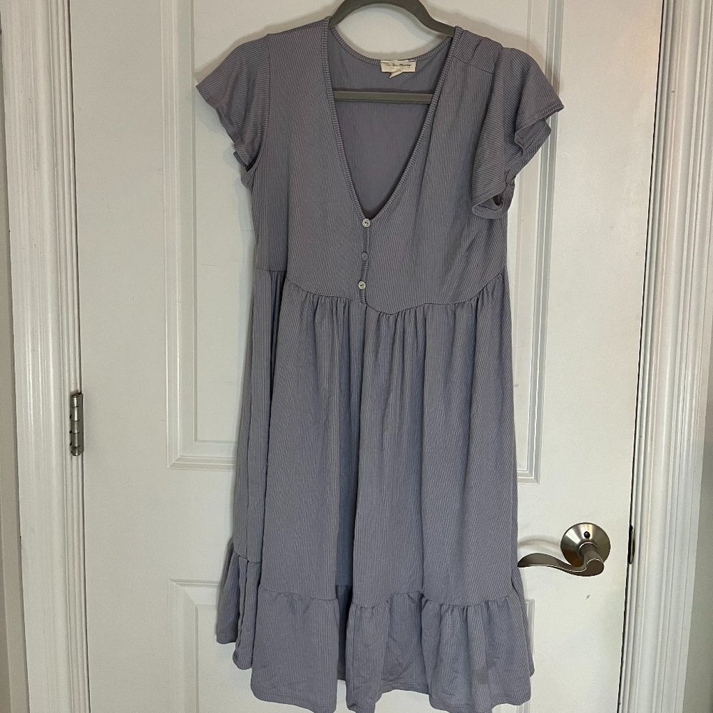 See You Monday Blue Pullover Casual Baby-doll Dress